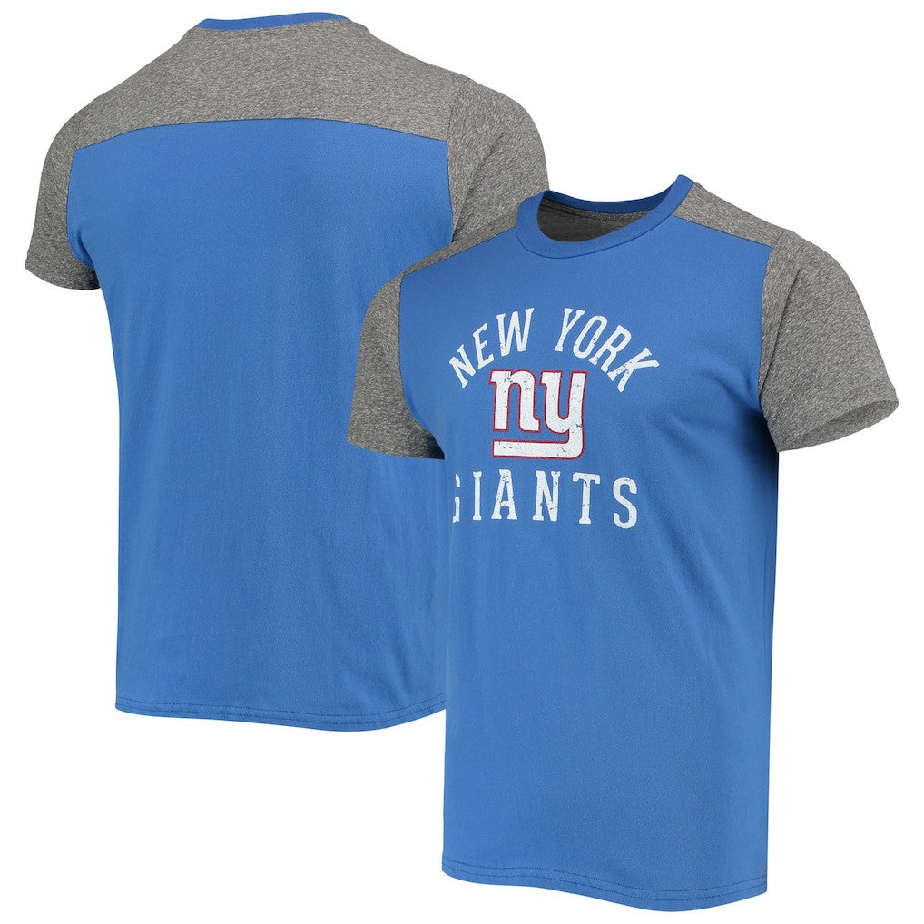 New York Giants Majestic Threads Field Goal Slub T-Shirt - Royal/Gray T-shirts