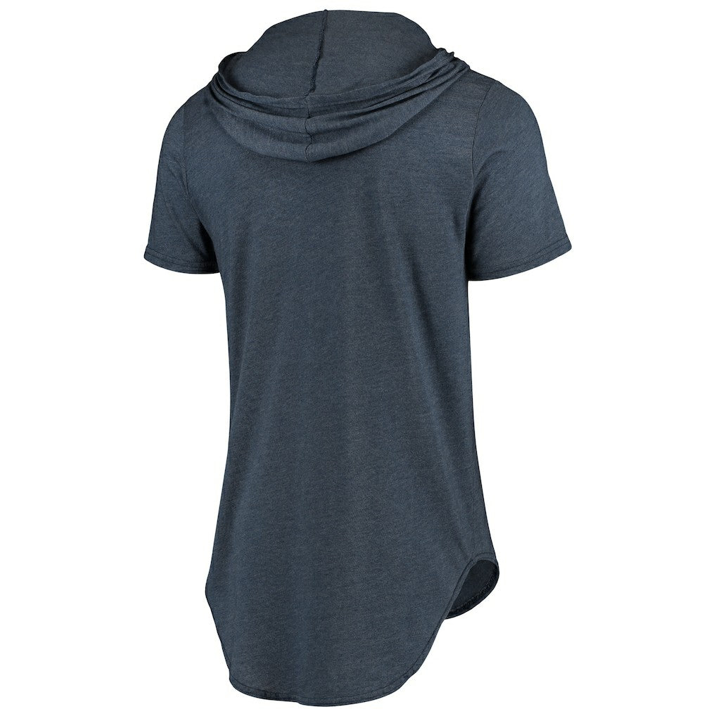 Chicago Bears Majestic Threads Primary Logo Tri-Blend Hoodie T-Shirt - Navy Hoodies