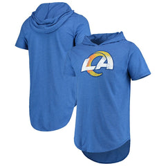 Los Angeles Rams Majestic Threads Primary Logo Tri-Blend Hoodie T-Shirt - Royal Hoodies
