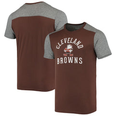 Cleveland Browns Majestic Threads Brownie The Elf Gridiron Classics Field Goal Slub T-Shirt - Brown/Heathered Gray T-shirts
