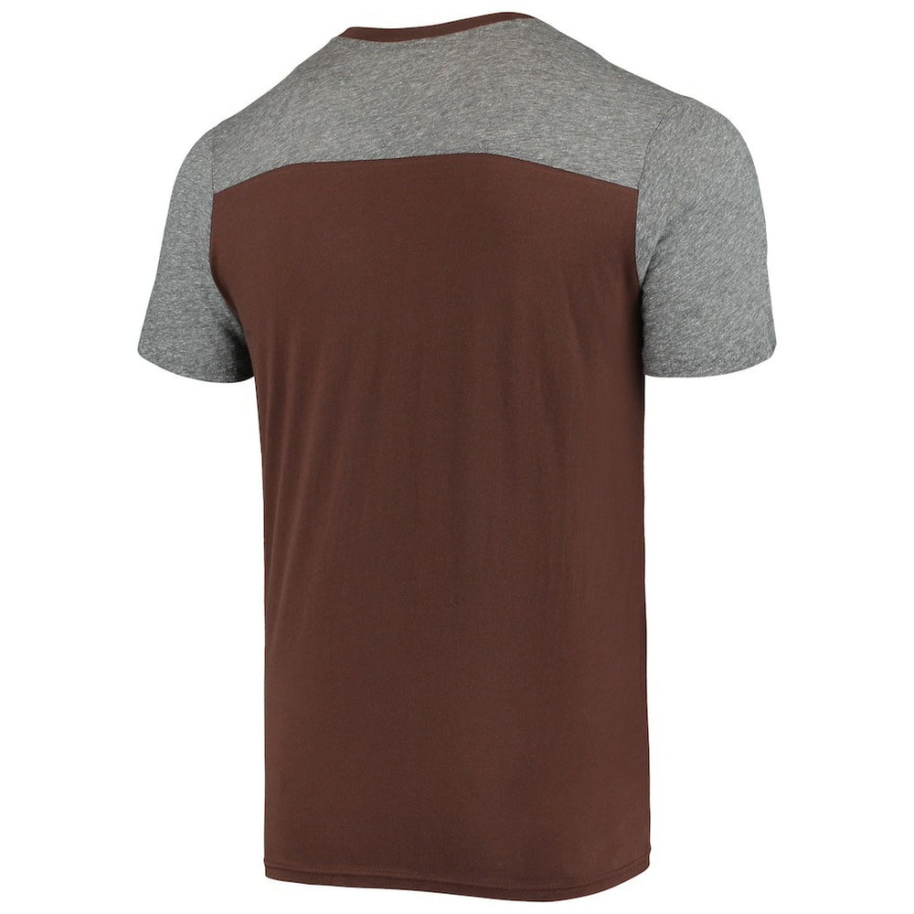 Cleveland Browns Majestic Threads Brownie The Elf Gridiron Classics Field Goal Slub T-Shirt - Brown/Heathered Gray T-shirts