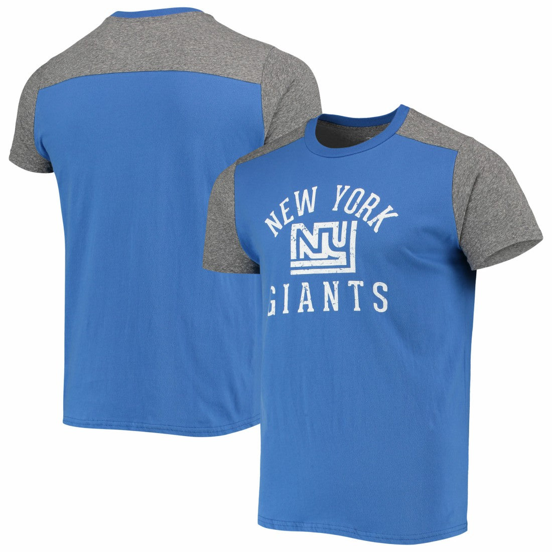 New York Giants Majestic Threads Gridiron Classics Field Goal Slub T-Shirt - Royal/Heathered Gray T-shirts