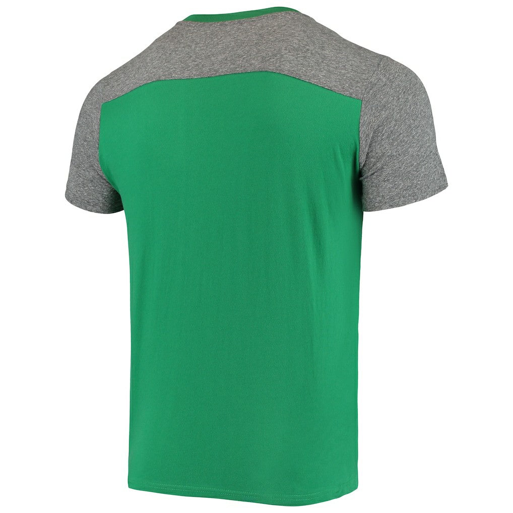 New York Jets Majestic Threads Gridiron Classics Field Goal Slub T-Shirt - Kelly Green/Heathered Gray T-shirts