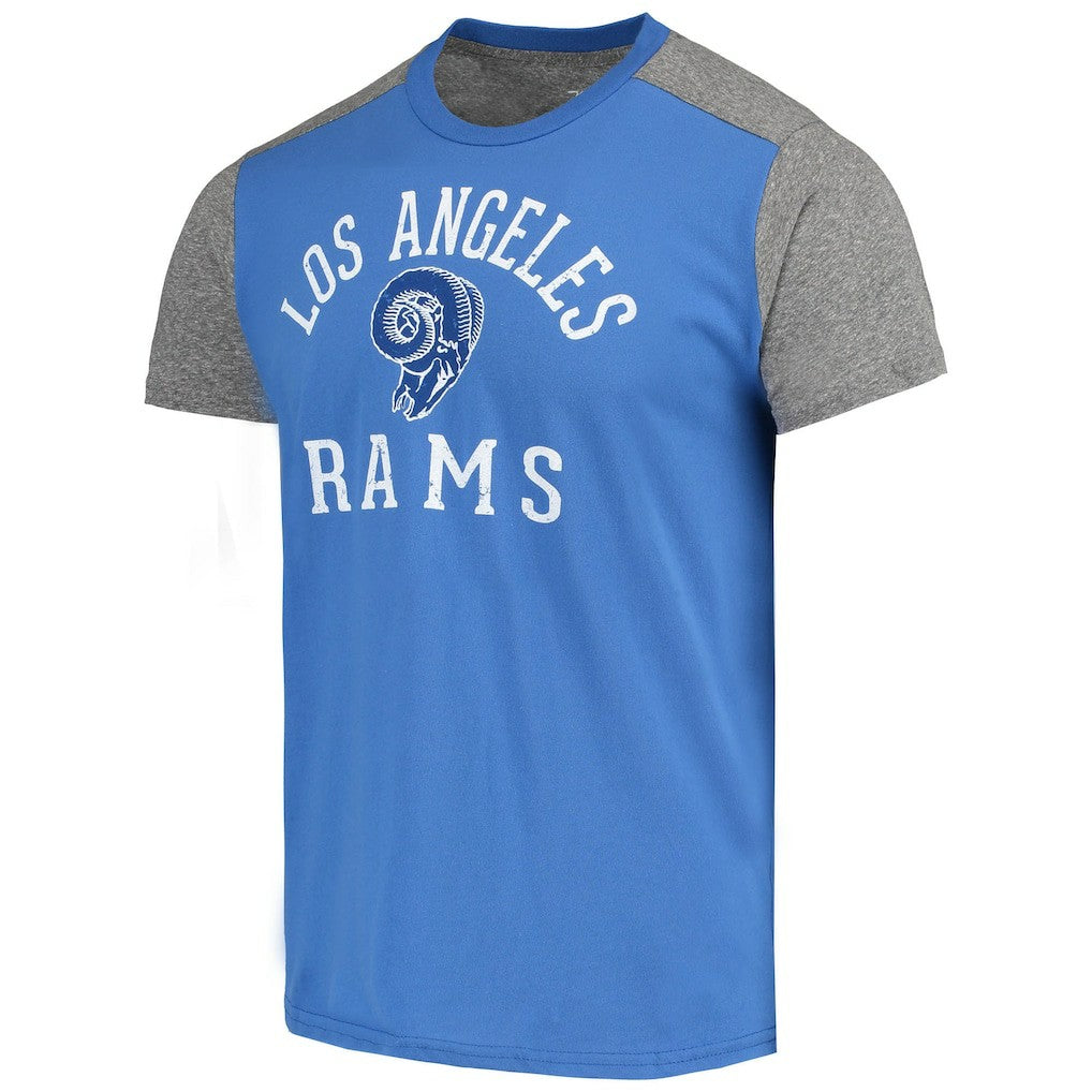 Los Angeles Rams Majestic Threads Gridiron Classics Field Goal Slub T-Shirt - Royal/Heathered Gray T-shirts