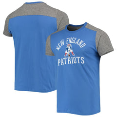 New England Patriots Majestic Threads Gridiron Classics Field Goal Slub T-Shirt - Royal/Heathered Gray T-shirts