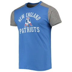 New England Patriots Majestic Threads Gridiron Classics Field Goal Slub T-Shirt - Royal/Heathered Gray T-shirts