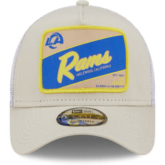 Los Angeles Rams New Era Happy Camper A-Frame Trucker 9FORTY Snapback Hat - Khaki/White Hats