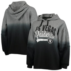 Las Vegas Raiders Touch Women's Superstar Dip-Dye Pullover Hoodie - Heathered Gray/Black Hoodies