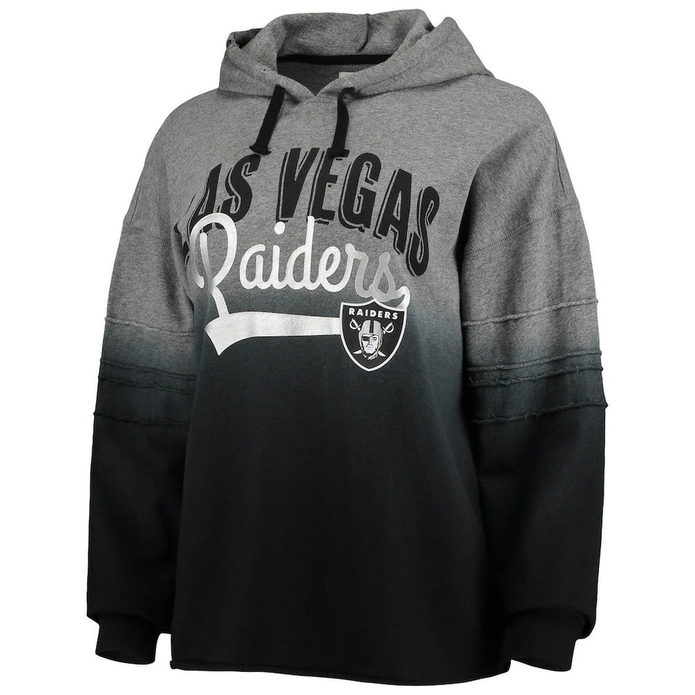 Las Vegas Raiders Touch Women's Superstar Dip-Dye Pullover Hoodie - Heathered Gray/Black Hoodies