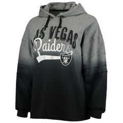 Las Vegas Raiders Touch Women's Superstar Dip-Dye Pullover Hoodie - Heathered Gray/Black Hoodies