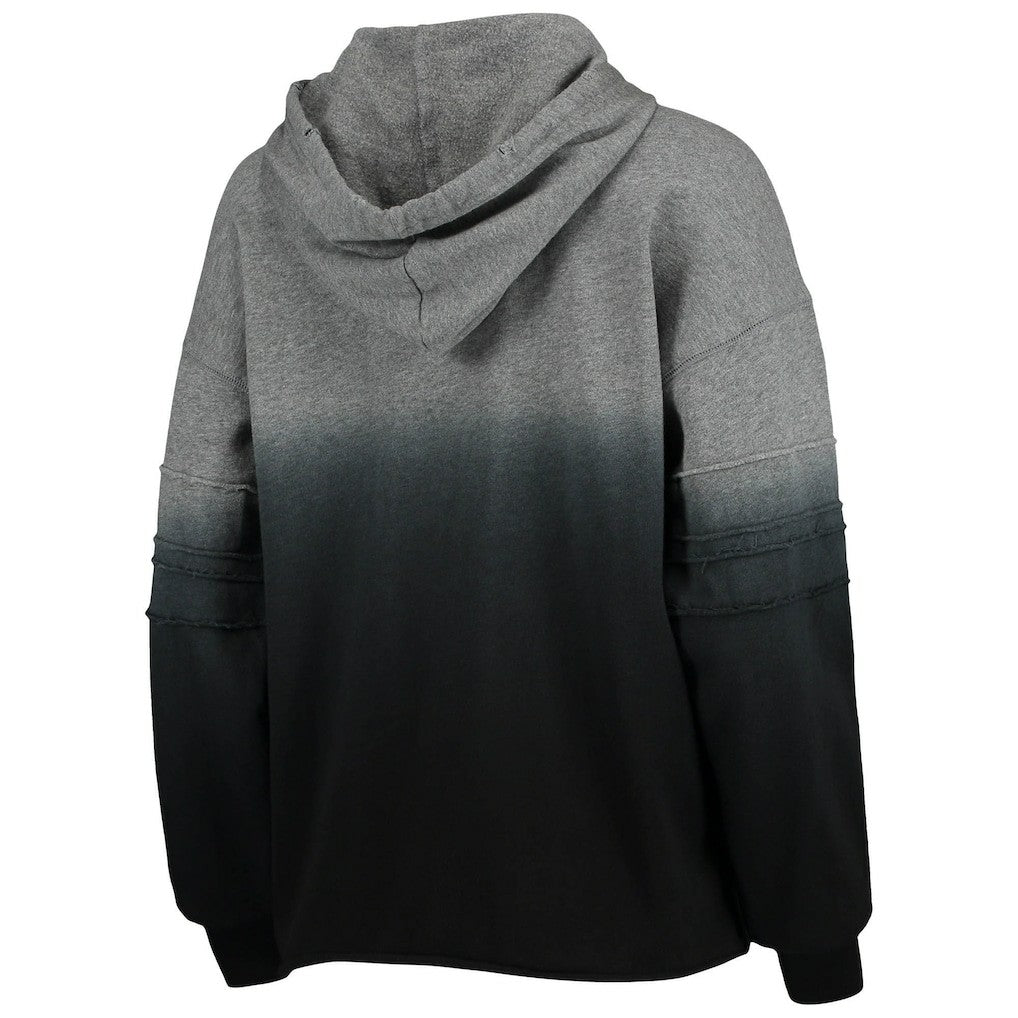 Las Vegas Raiders Touch Women's Superstar Dip-Dye Pullover Hoodie - Heathered Gray/Black Hoodies