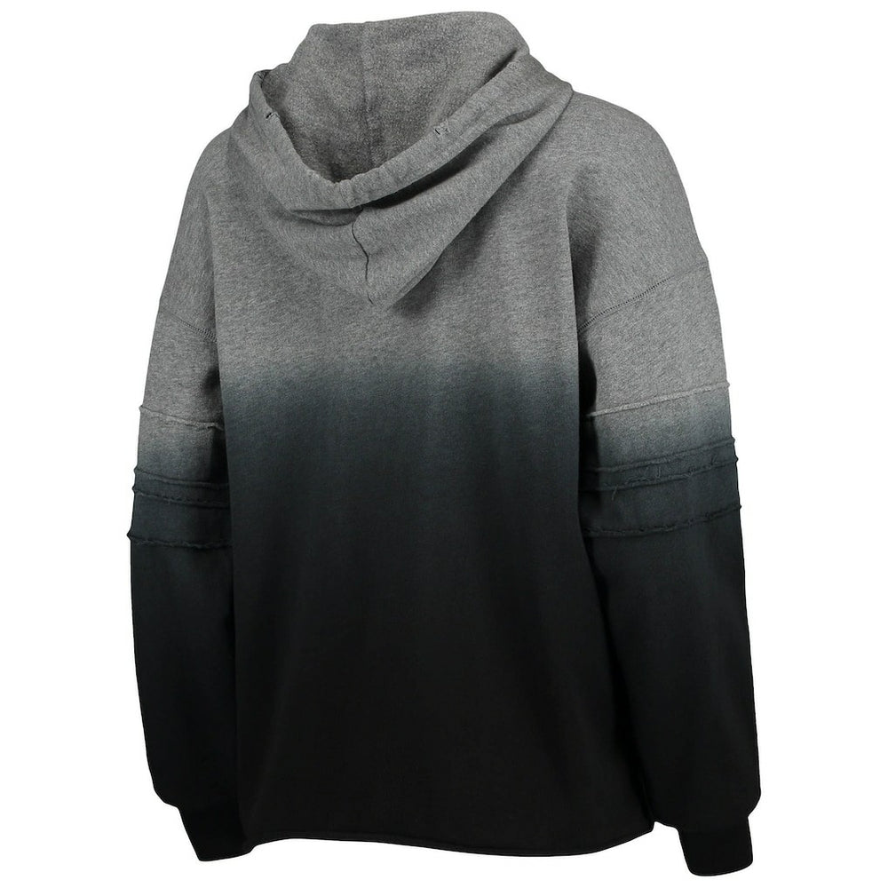 Las Vegas Raiders Touch Women's Superstar Dip-Dye Pullover Hoodie - Heathered Gray/Black Hoodies