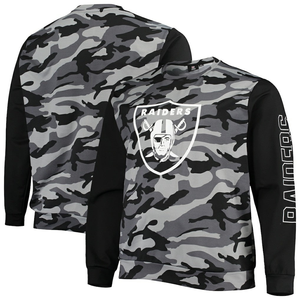 Las Vegas Raiders FOCO Camo Long Sleeve T-Shirt - Black T-shirts