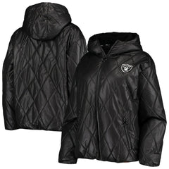 Las Vegas Raiders MSX by Michael Strahan Women's Charlotte Full-Zip Hoodie Puffer Jacket - Black Hoodies