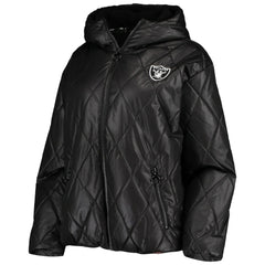 Las Vegas Raiders MSX by Michael Strahan Women's Charlotte Full-Zip Hoodie Puffer Jacket - Black Hoodies