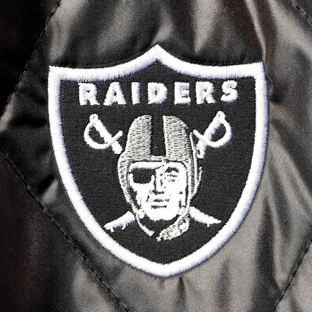 Las Vegas Raiders MSX by Michael Strahan Women's Charlotte Full-Zip Hoodie Puffer Jacket - Black Hoodies