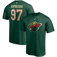 Kirill Kaprizov Minnesota Wild Fanatics Authentic Stack Name & Number T-Shirt - Green | US 4274751