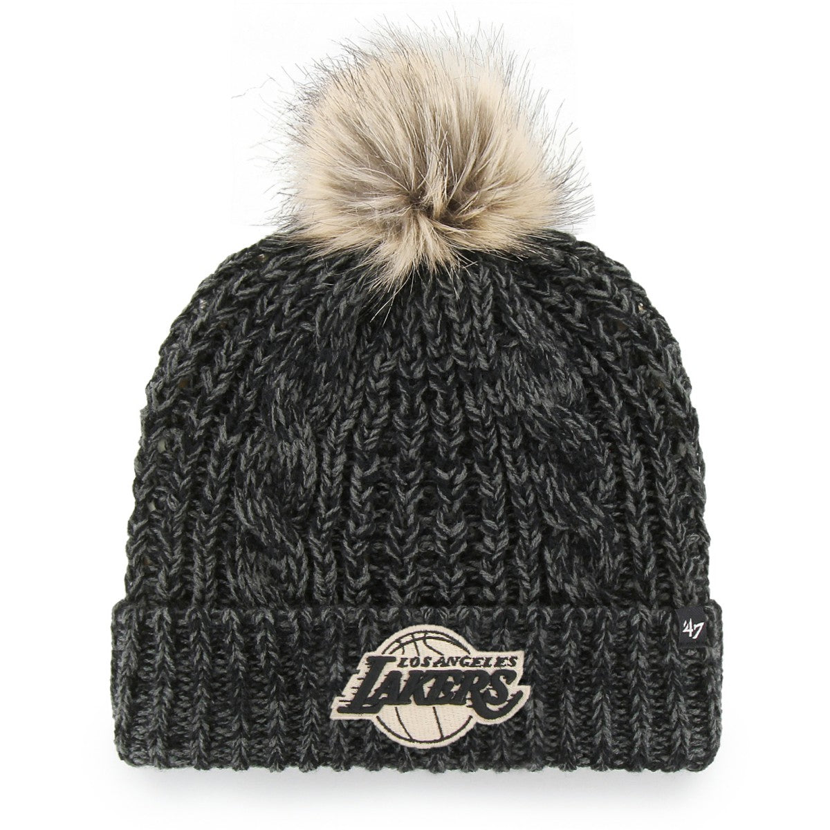 Los Angeles Lakers '47 Women's Meeko Cuffed Knit Hat with Pom Black - 47 brand