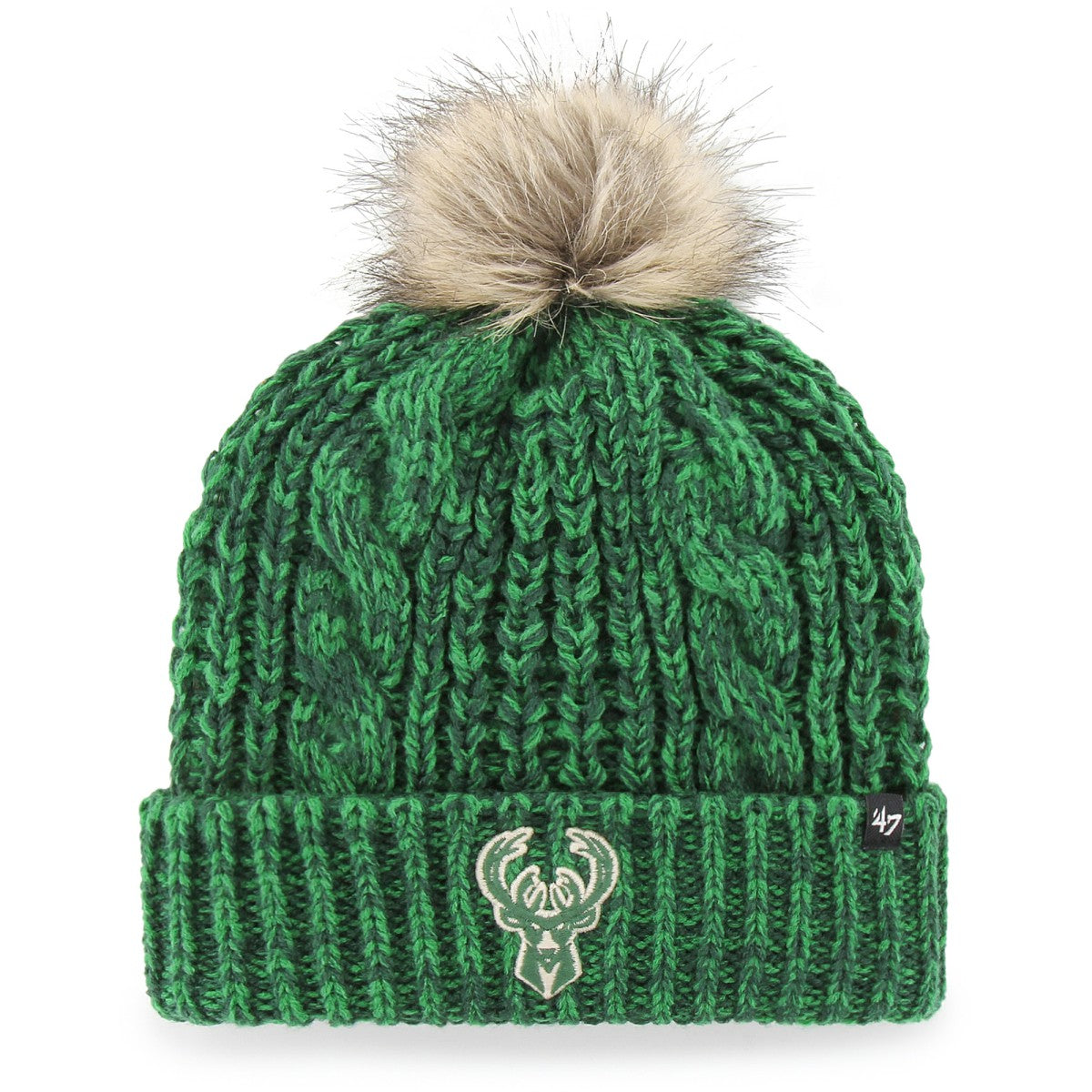 Milwaukee Bucks '47 Women's Meeko Cuffed Knit Hat with Pom Hunter Green - 47 brand