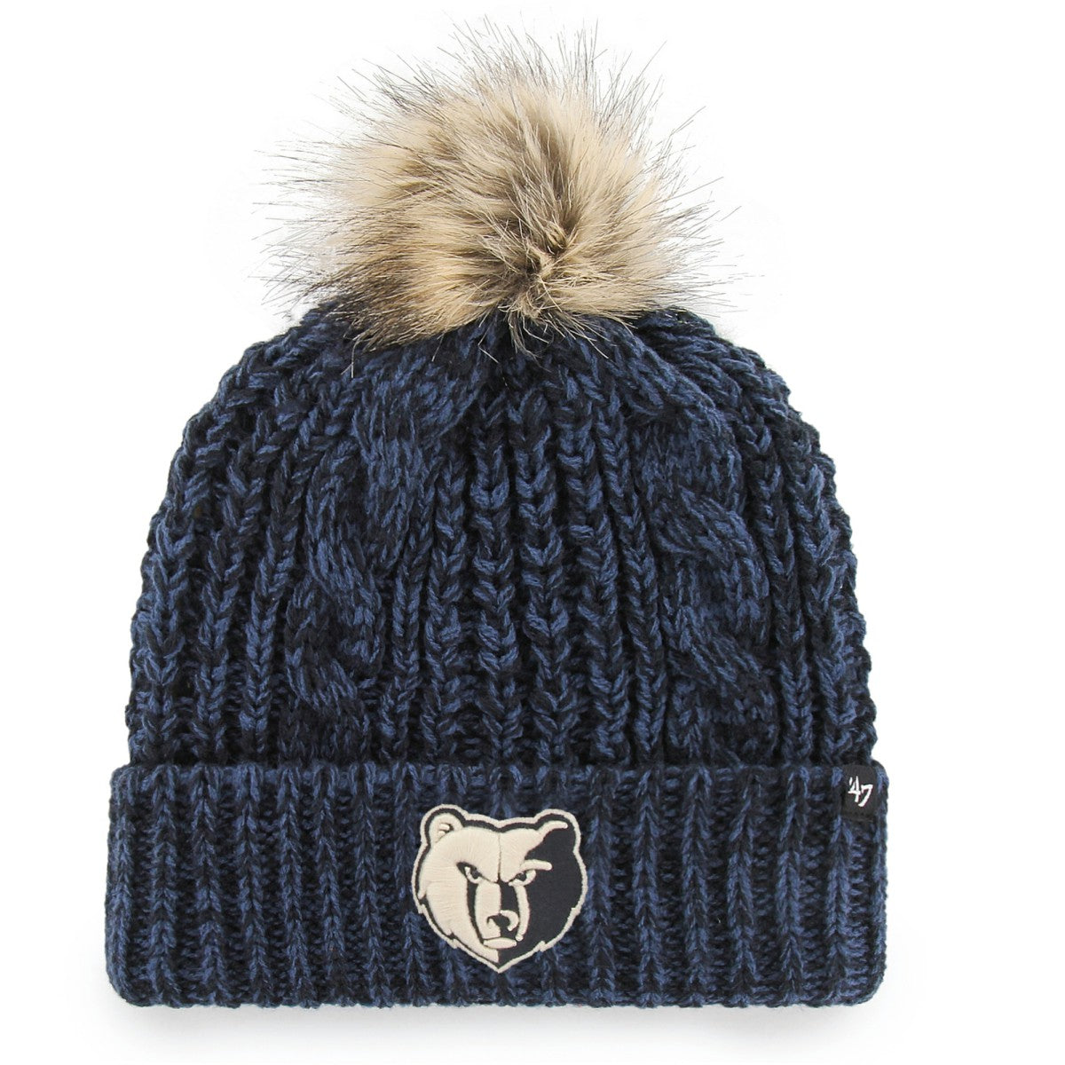 Memphis Grizzlies '47 Women's Meeko Cuffed Knit Hat with Pom Navy - 47 brand