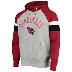 Arizona Cardinals Starter Home Run Raglan Pullover Hoodie - Heathered Gray/Cardinal Hoodies
