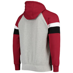 Arizona Cardinals Starter Home Run Raglan Pullover Hoodie - Heathered Gray/Cardinal Hoodies