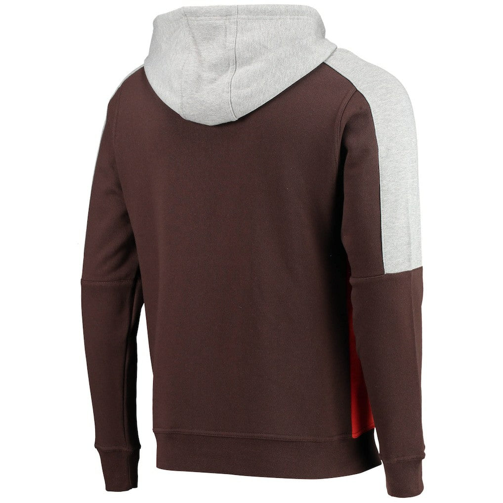 Cleveland Browns Starter Playoffs Color Block Full-Zip Hoodie - Brown/Orange Hoodies