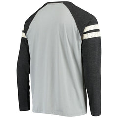 Las Vegas Raiders Starter Throwback League Raglan Long Sleeve Tri-Blend T-Shirt - Silver/Black T-shirts