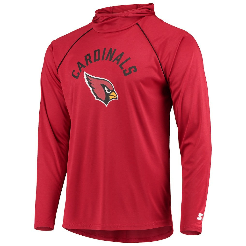 Arizona Cardinals Starter Raglan Long Sleeve Hoodie T-Shirt - Cardinal Hoodies