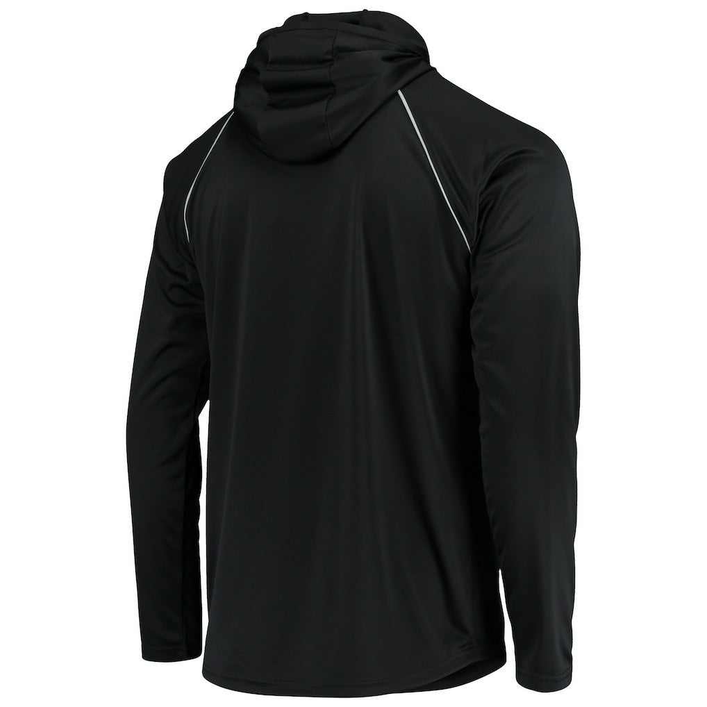 Las Vegas Raiders Starter Throwback Raglan Hoodie Long Sleeve T-Shirt - Black Hoodies
