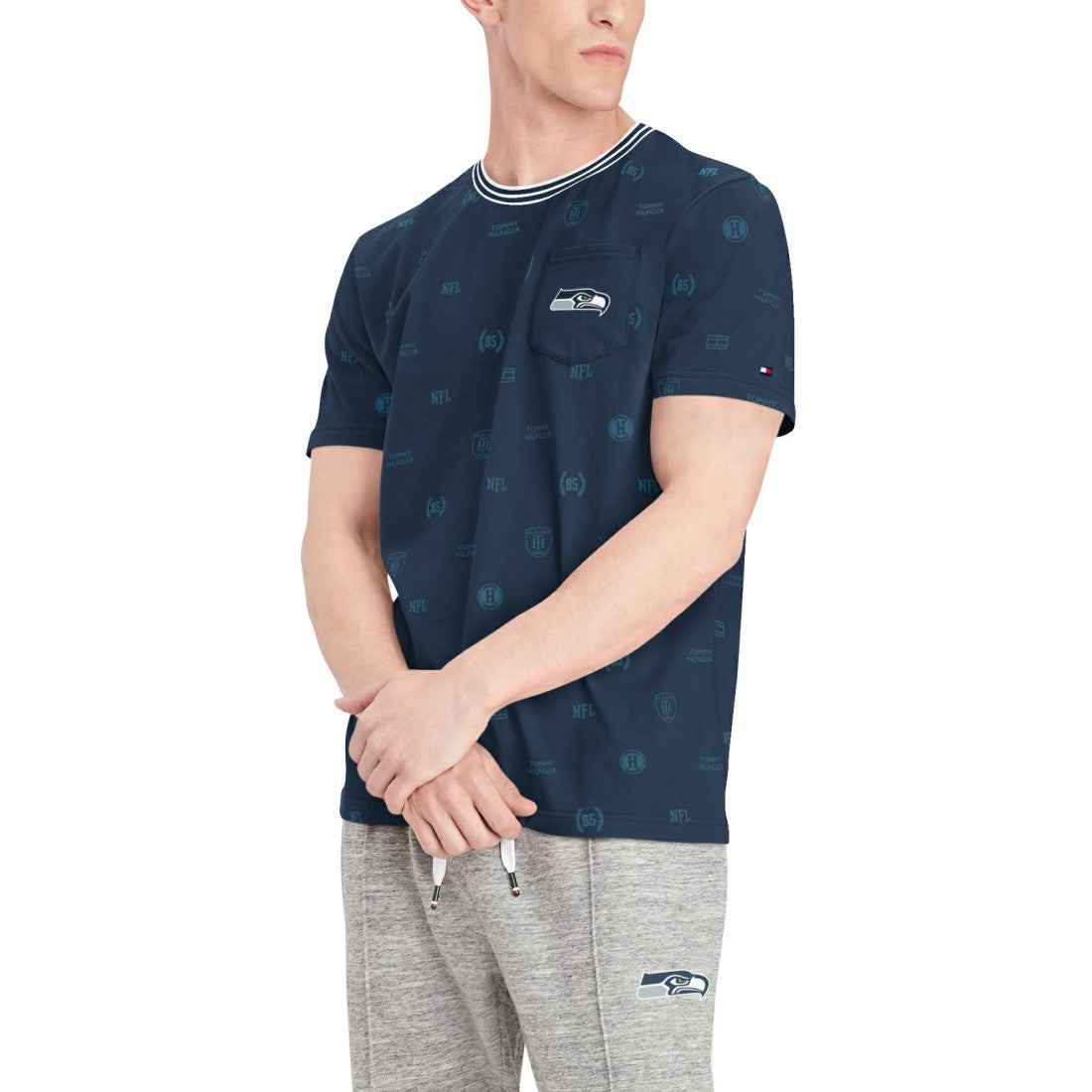 Seattle Seahawks Tommy Hilfiger Essential Pocket T-Shirt - College Navy T-shirts