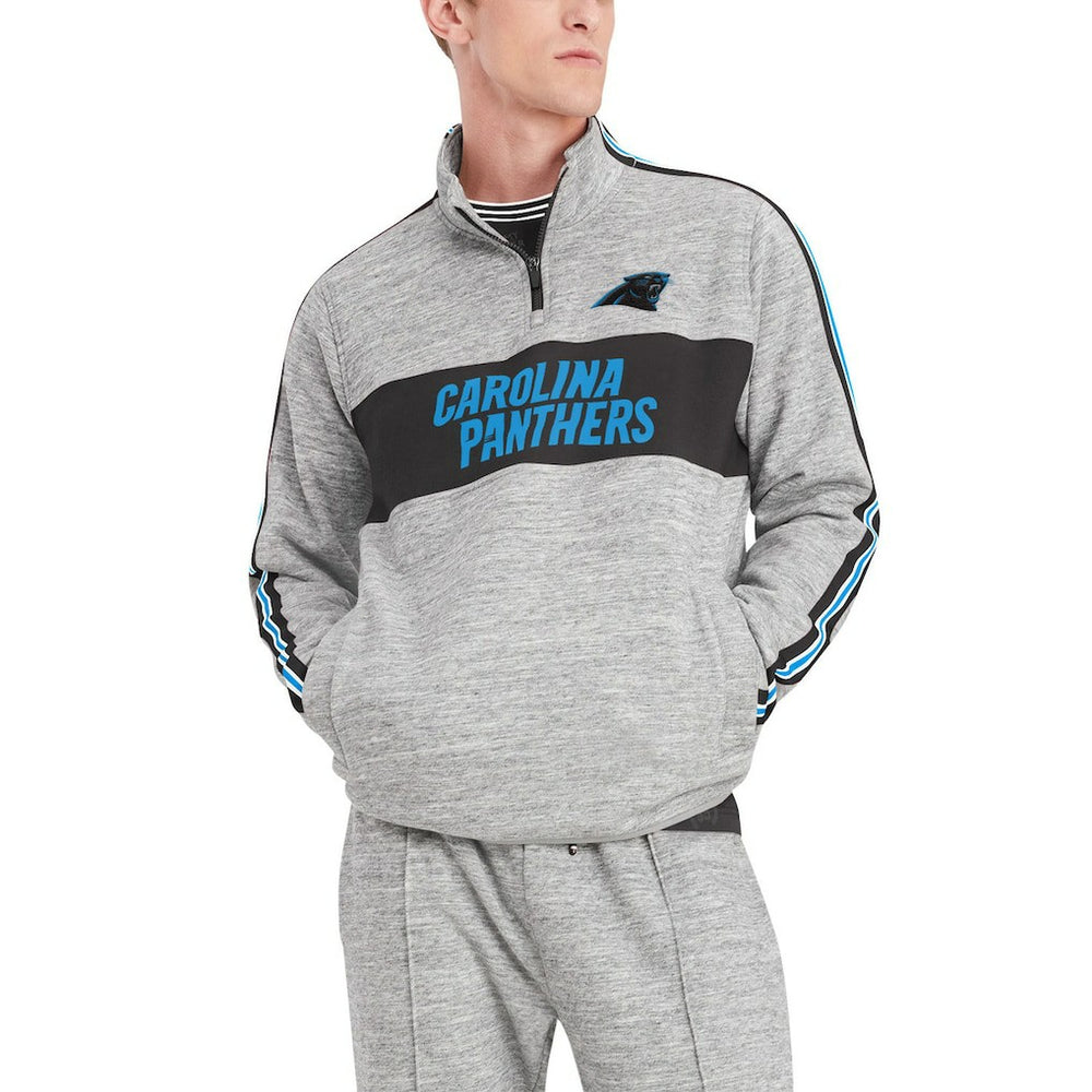 Carolina Panthers Tommy Hilfiger Mario Quarter-Zip Jacket - Heathered Gray Jackets