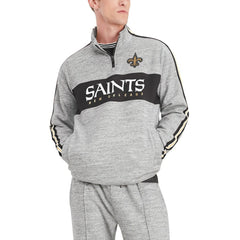 New Orleans Saints Tommy Hilfiger Mario Quarter-Zip Jacket - Heathered Gray Jackets