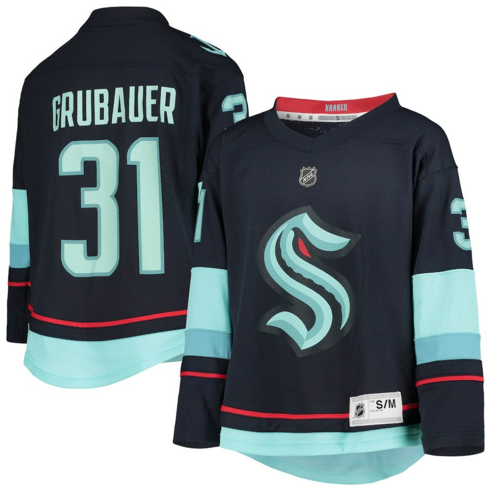 Philipp Grubauer Seattle Kraken Youth Home Replica Player Jersey - Deep Sea Blue | US 4278183