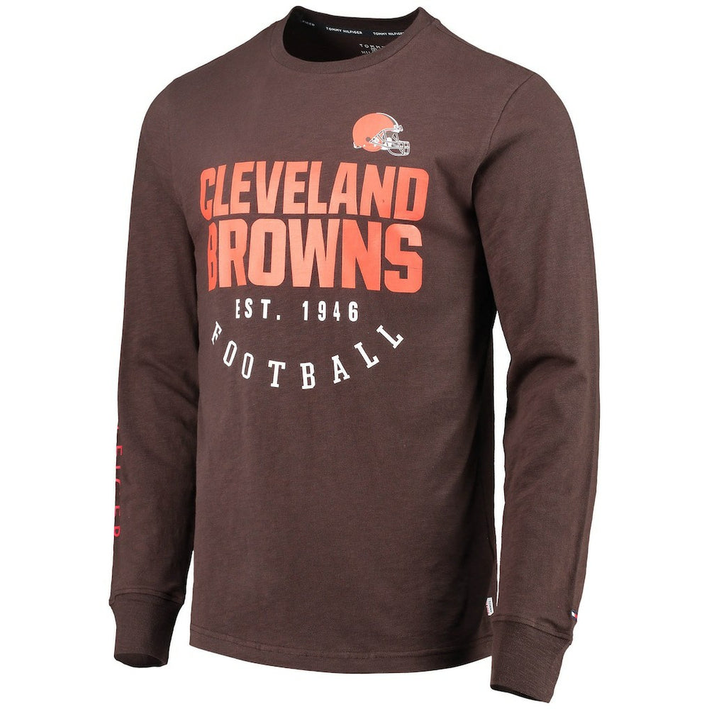 Cleveland Browns Tommy Hilfiger Peter Long Sleeve T-Shirt - Brown T-shirts