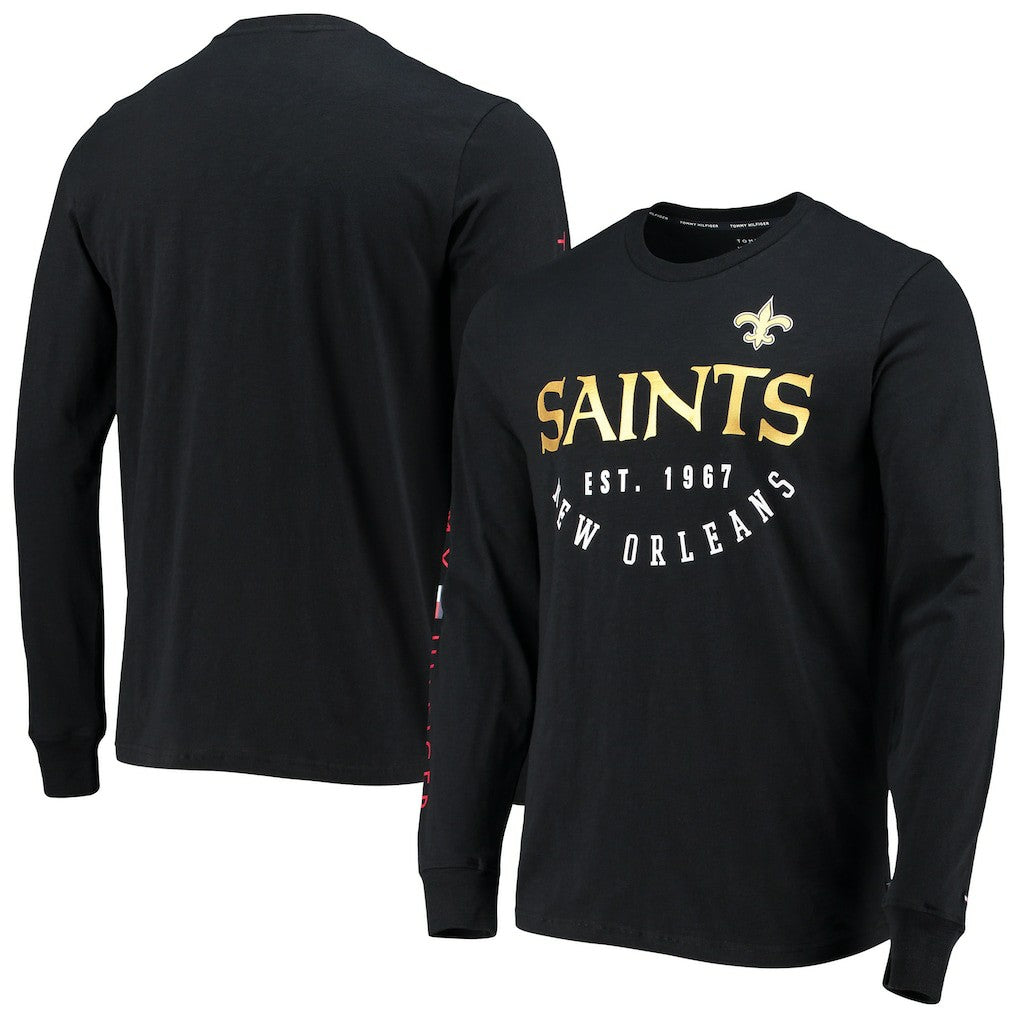New Orleans Saints Tommy Hilfiger Peter Long Sleeve T-Shirt - Black T-shirts