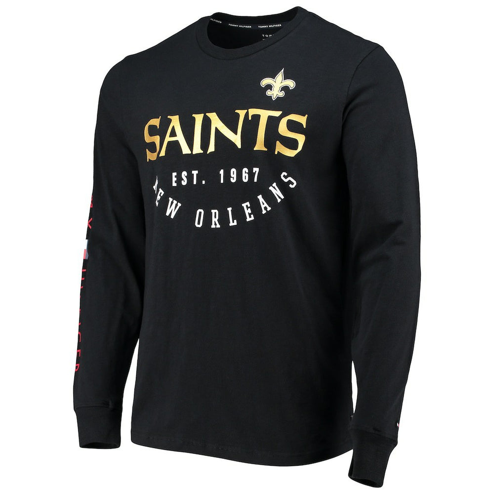 New Orleans Saints Tommy Hilfiger Peter Long Sleeve T-Shirt - Black T-shirts