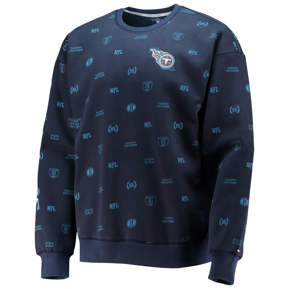 Tennessee Titans Tommy Hilfiger Reid Graphic Pullover Sweatshirt - Navy Pullover