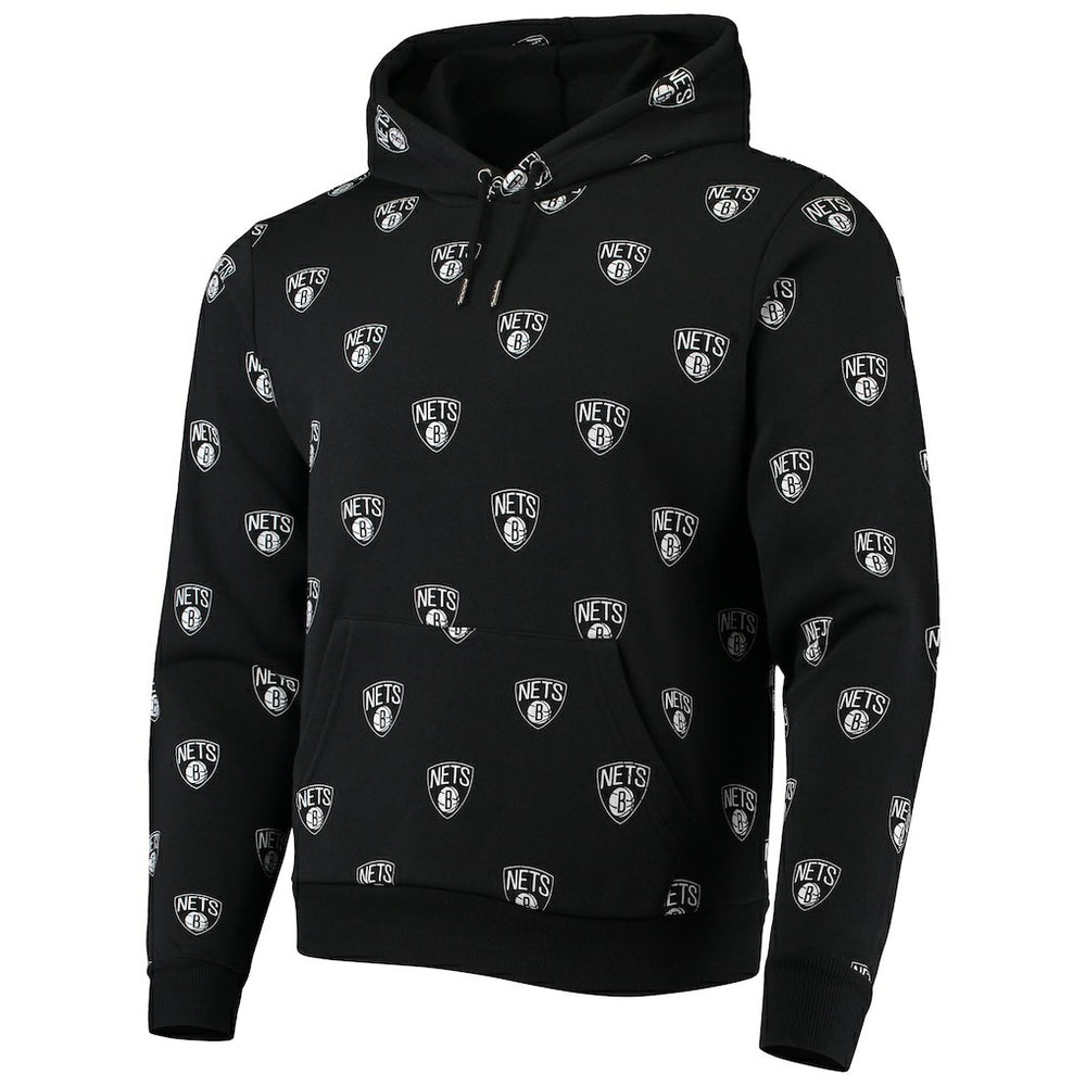 Brooklyn Nets The Wild Collective Unisex Allover Logo Pullover Hoodie Black