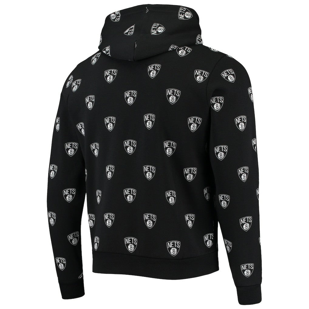 Brooklyn Nets The Wild Collective Unisex Allover Logo Pullover Hoodie Black