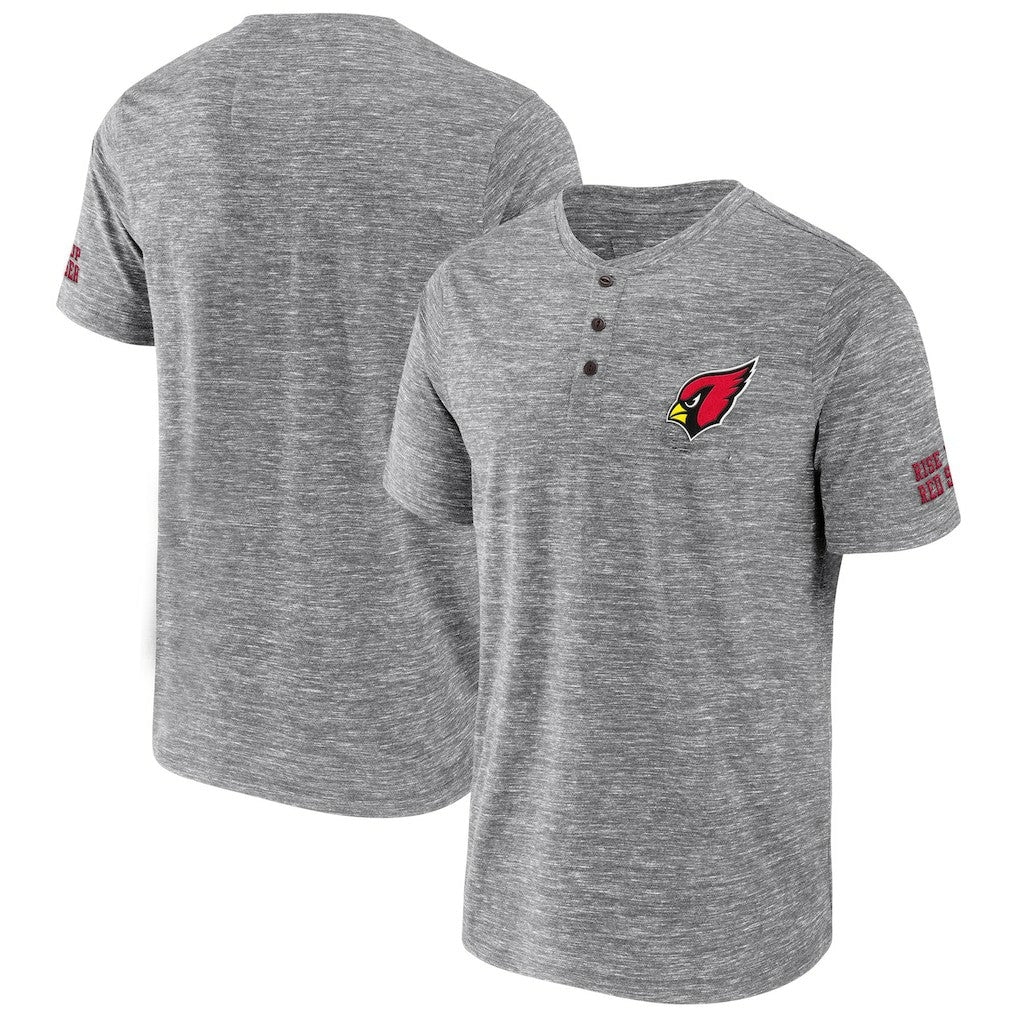 Arizona Cardinals NFL x Darius Rucker Collection Slub Henley T-Shirt - Heathered Gray T-shirts