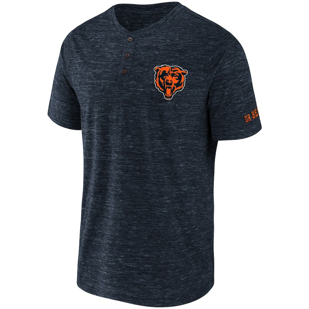 Chicago Bears NFL x Darius Rucker Collection Slub Henley T-Shirt - Navy T-shirts