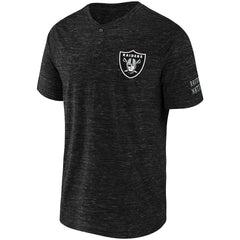 Las Vegas Raiders NFL x Darius Rucker Collection Slub Henley T-Shirt - Black T-shirts