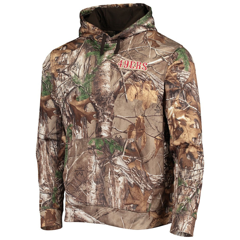 San Francisco 49ers Dunbrooke Champion Tech Pullover Hoodie - Realtree Camo Hoodies
