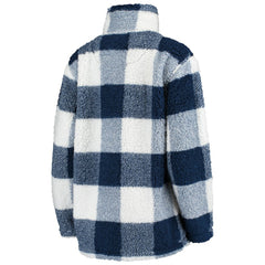 Seattle Kraken G-III 4Her by Carl Banks Women's Plaid Sherpa Quarter-Zip Jacket - Deep Sea Blue/White | US 4288009