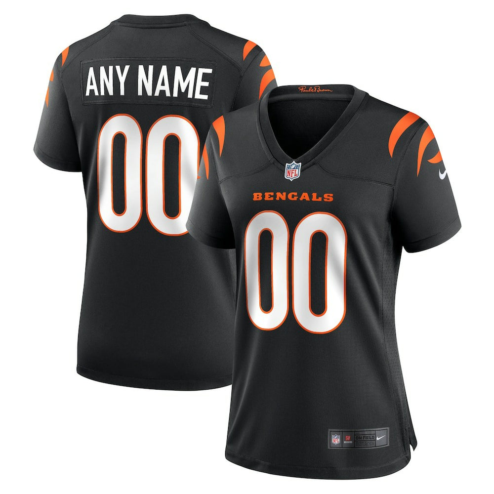 Cincinnati Bengals Women's Game Custom Jersey - Black Jerseys