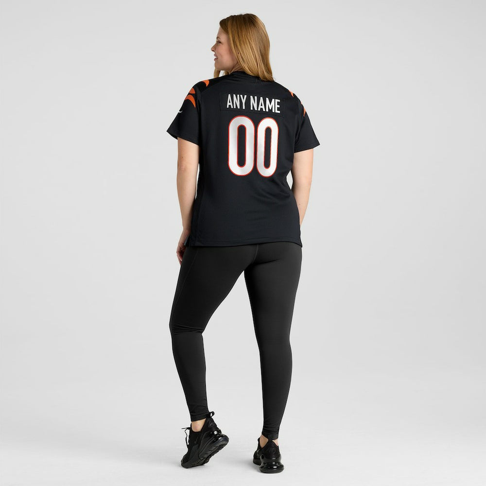 Cincinnati Bengals Women's Game Custom Jersey - Black Jerseys