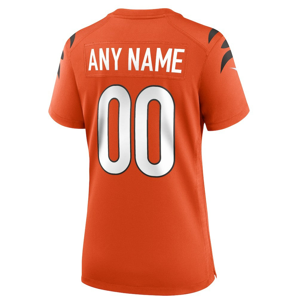 Cincinnati Bengals Women's Alternate Game Custom Jersey - Orange Jerseys