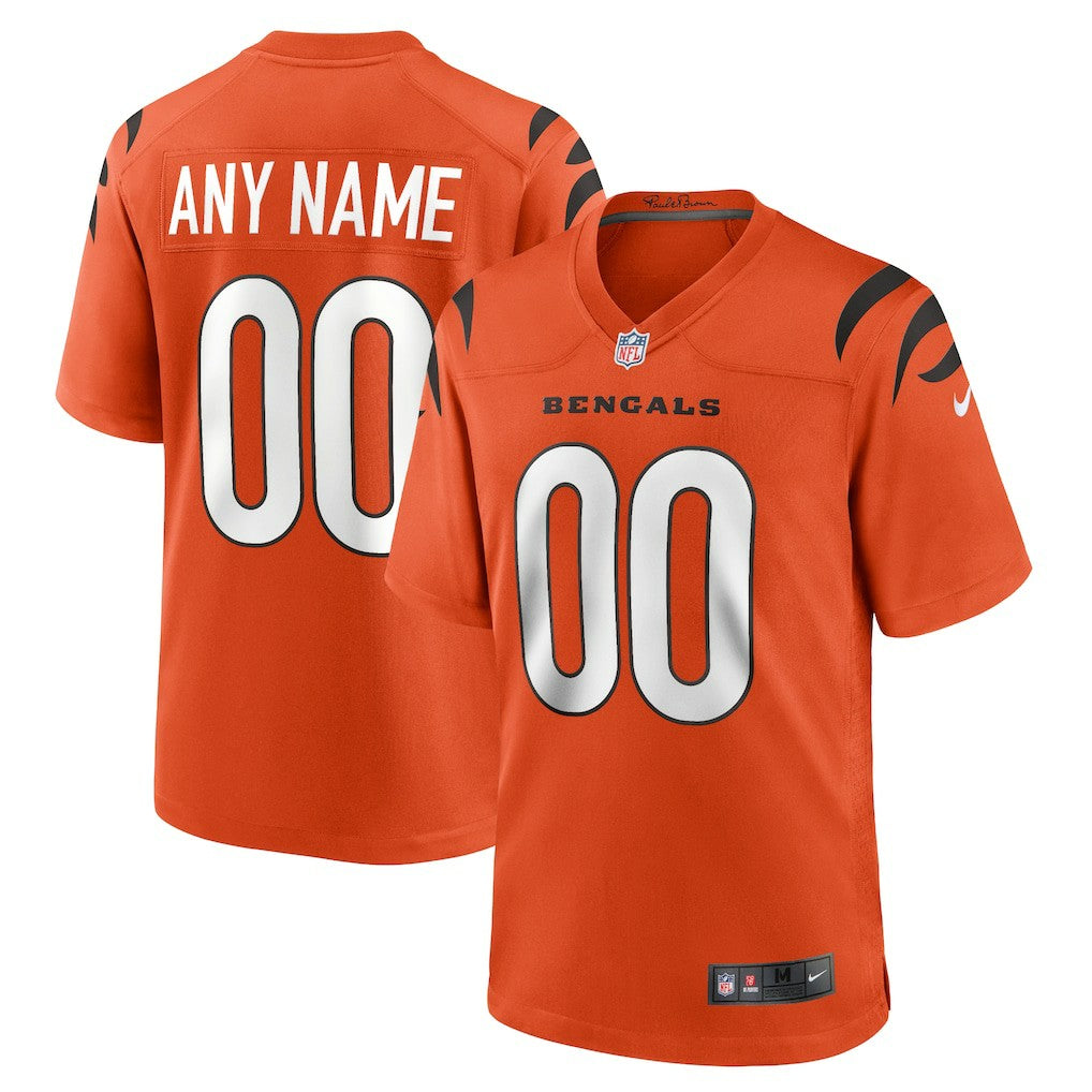 Cincinnati Bengals Youth Alternate Game Custom Jersey - Orange Jerseys