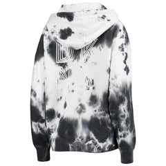 Los Angeles Chargers DKNY Sport Women's Dakota Oversized Tie-Dye Half-Zip Hoodie - White/Black Hoodies